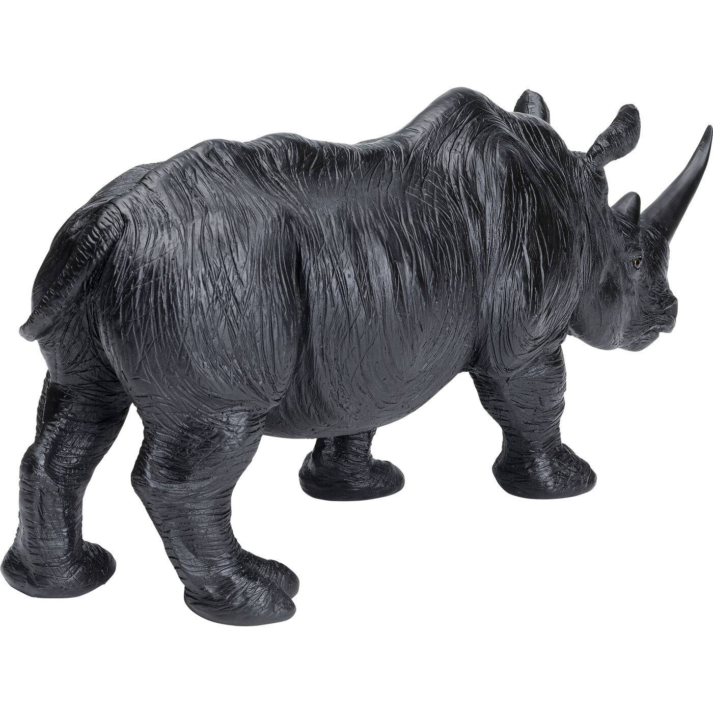 Deco Figurine Walking Rhino Black