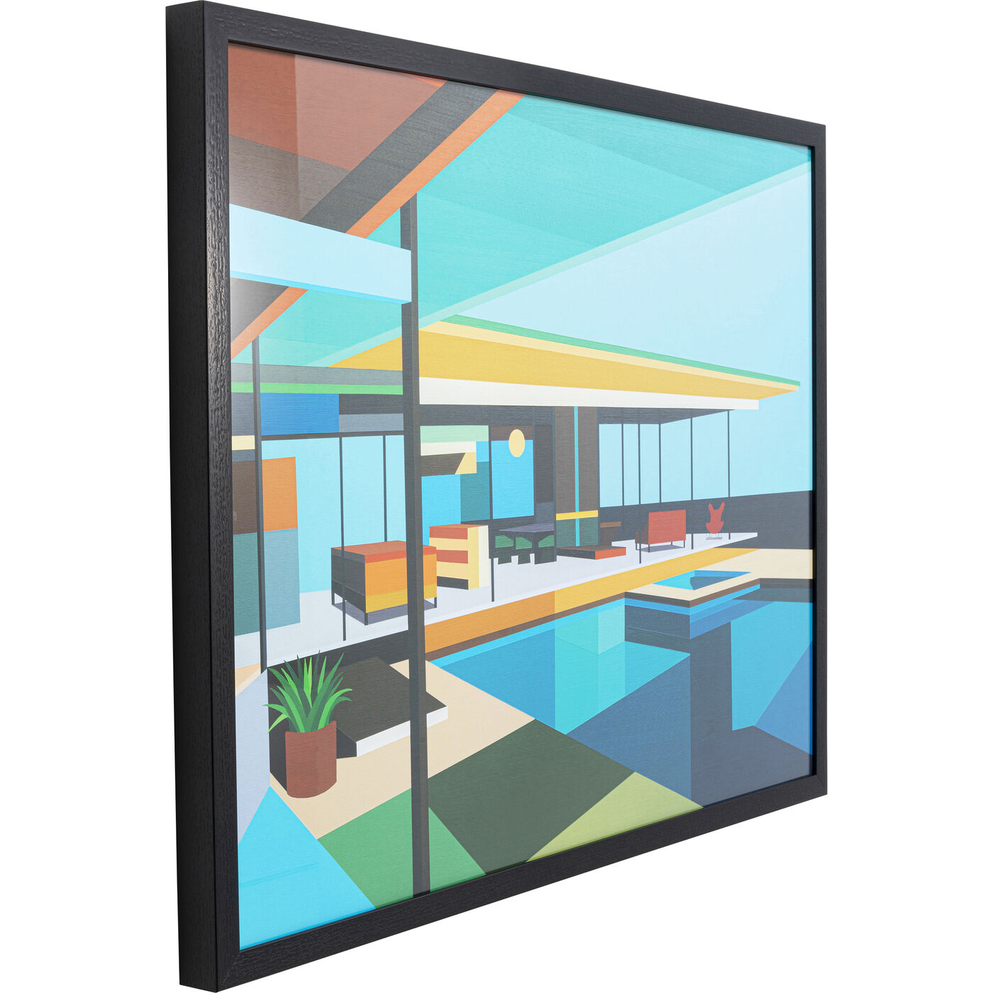 Framed Picture Modern Architecture 100x80cm