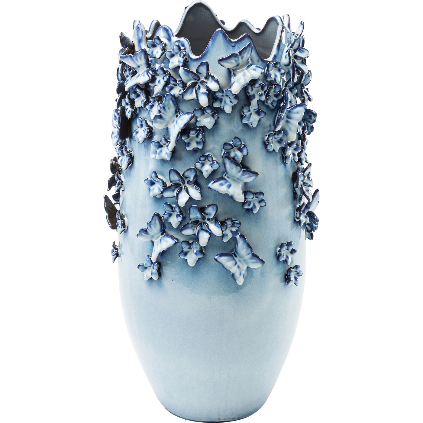 Vase Butterflies Lightblue 50cm