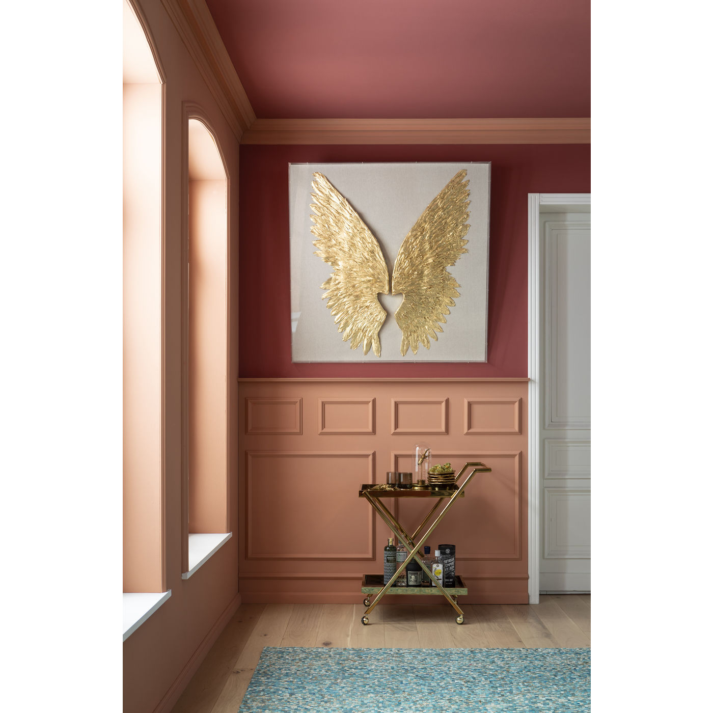 wall-decoration-wings-gold-white-120x120cm