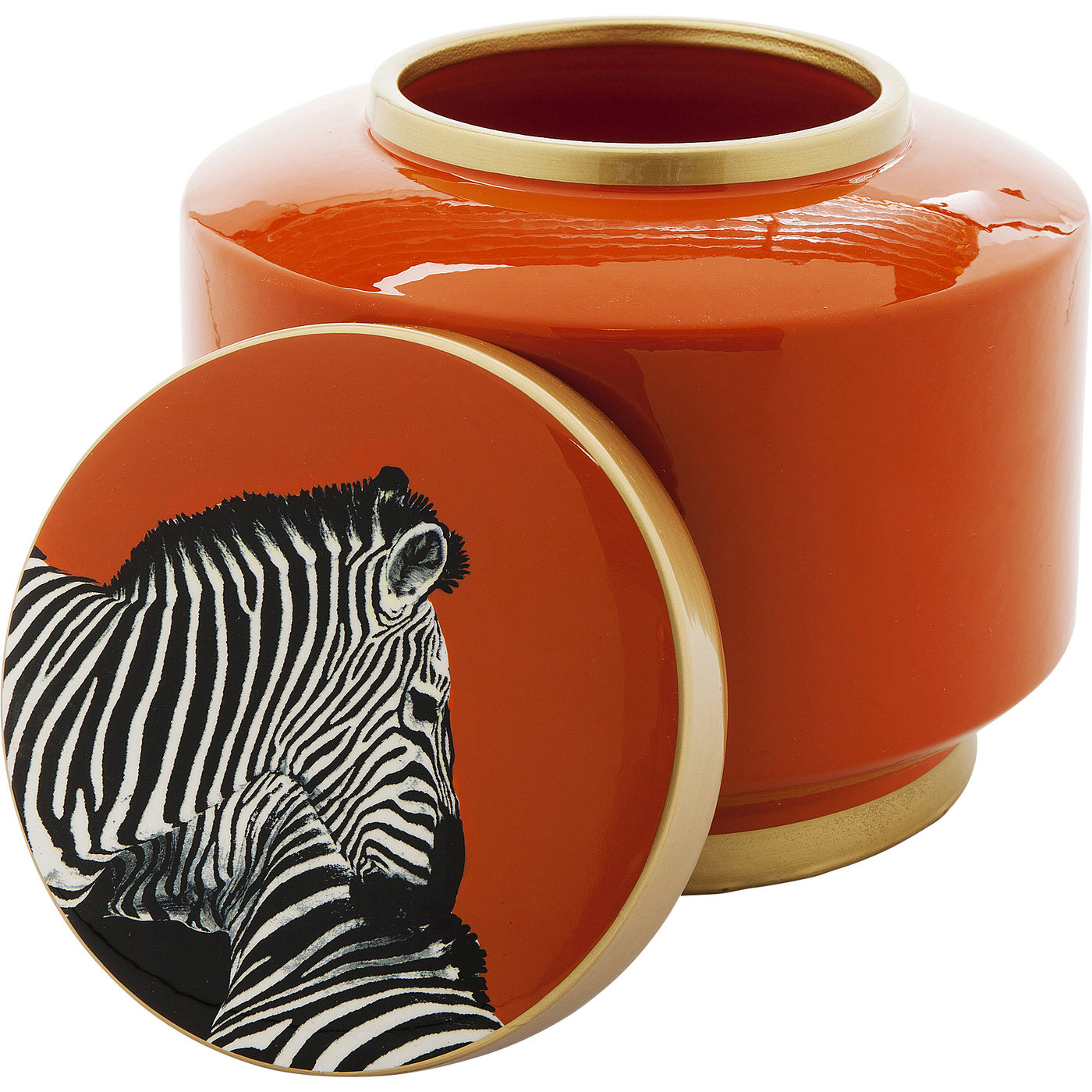 Deco Jar Zebra Orange 19cm