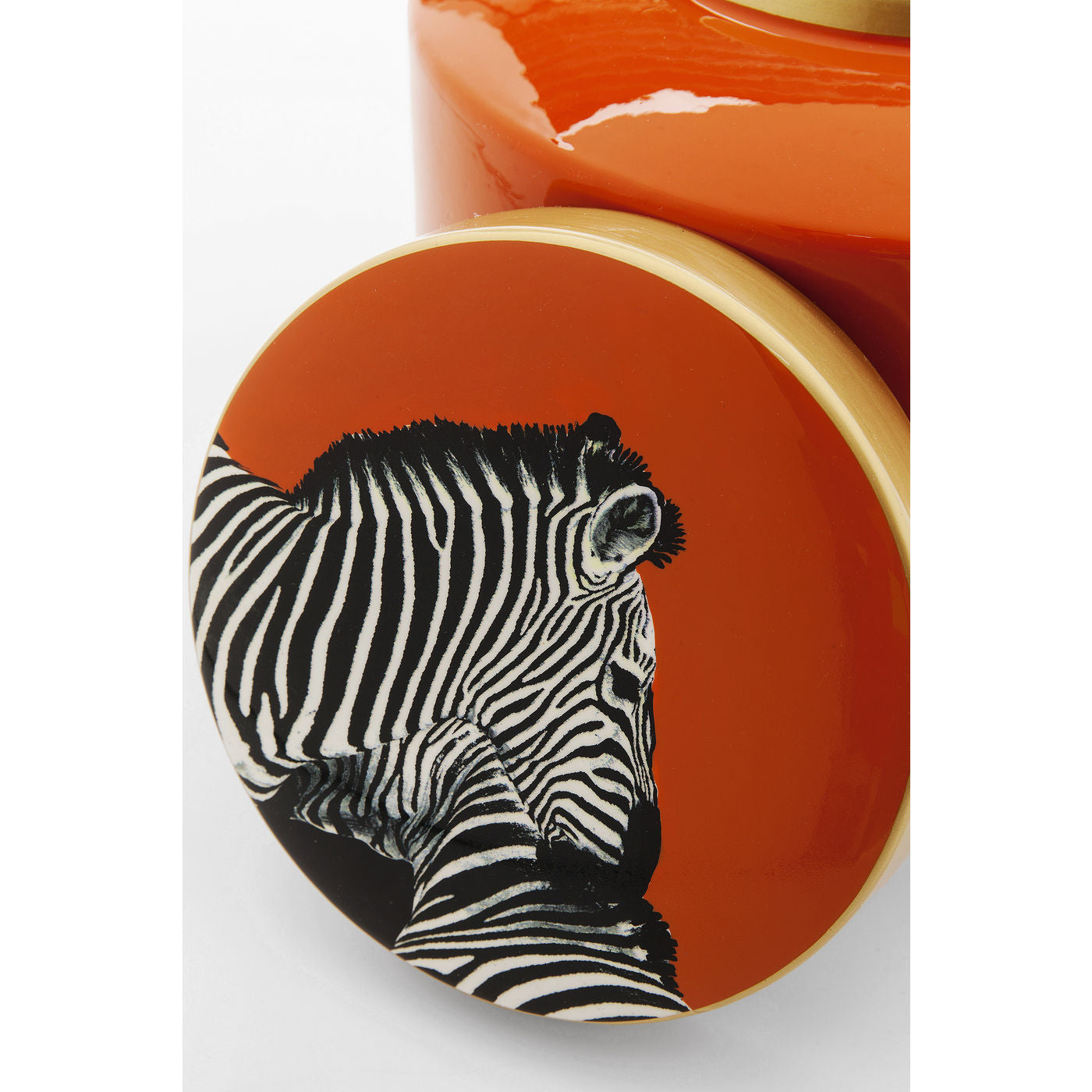 Deco Jar Zebra Orange 19cm