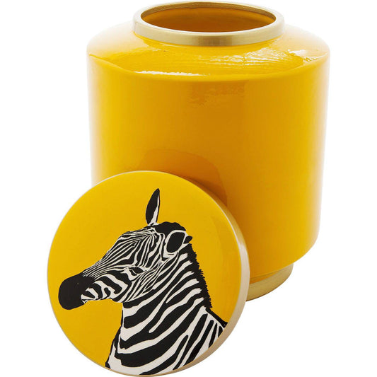 Deco Jar Zebra Yellow 25cm - JULIA VENCE STORE