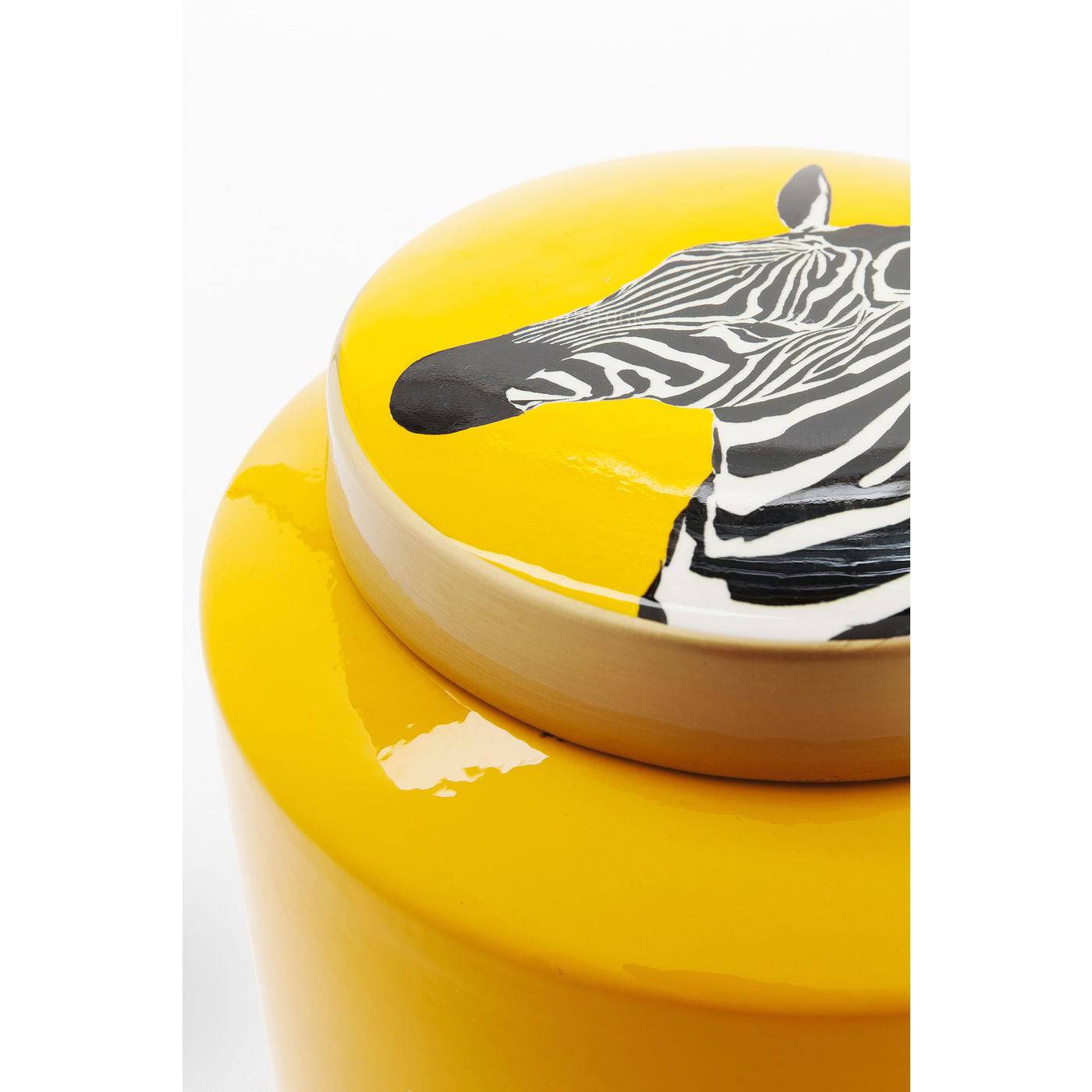 Deco Jar Zebra Yellow 25cm - JULIA VENCE STORE