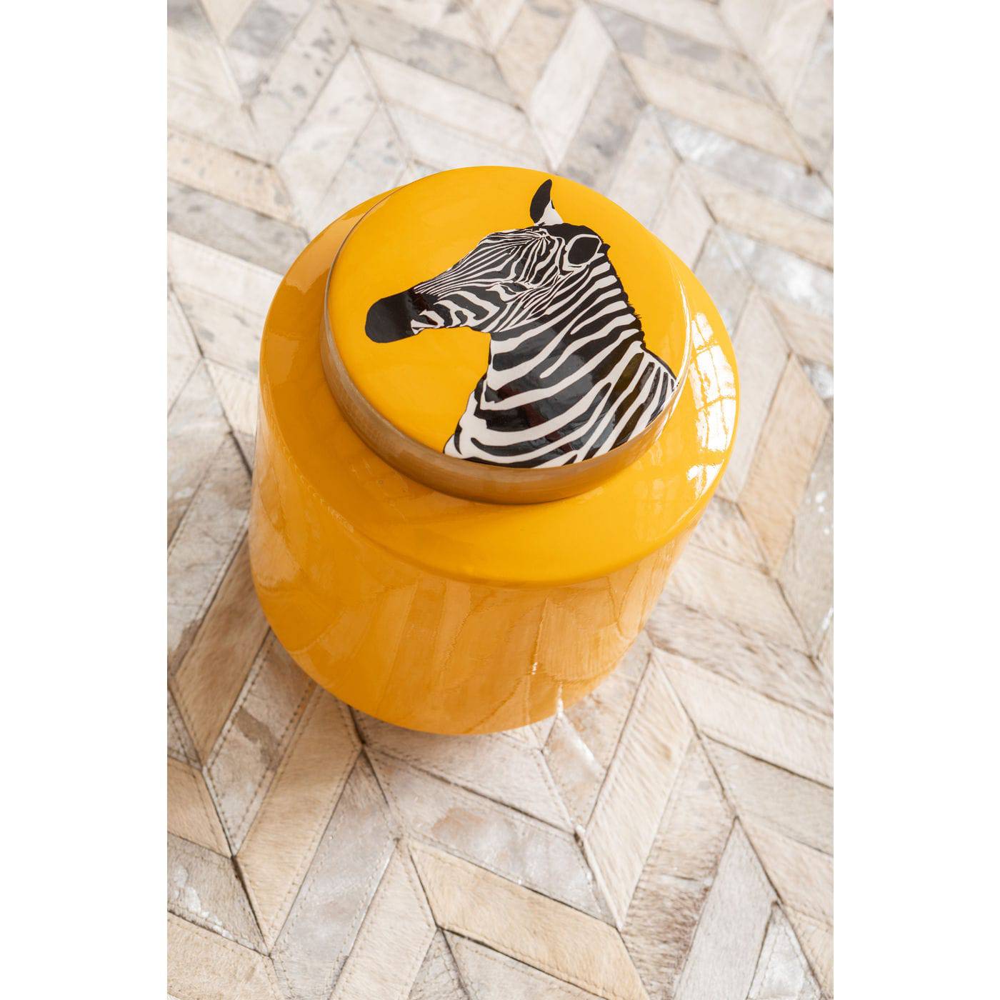 Deco Jar Zebra Yellow 25cm - JULIA VENCE STORE