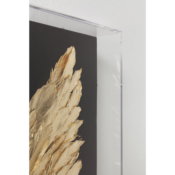 Wall Decoration Wings Gold Black 120x120cm