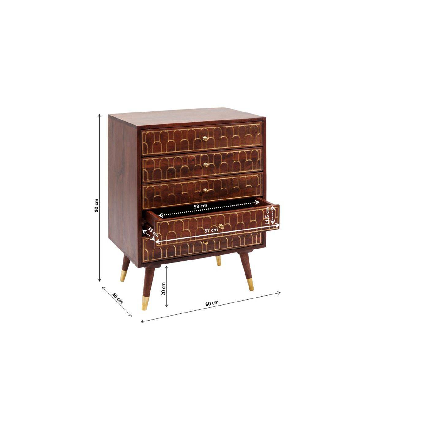 Dresser Muskat 5 Drawers - JULIA VENCE STORE