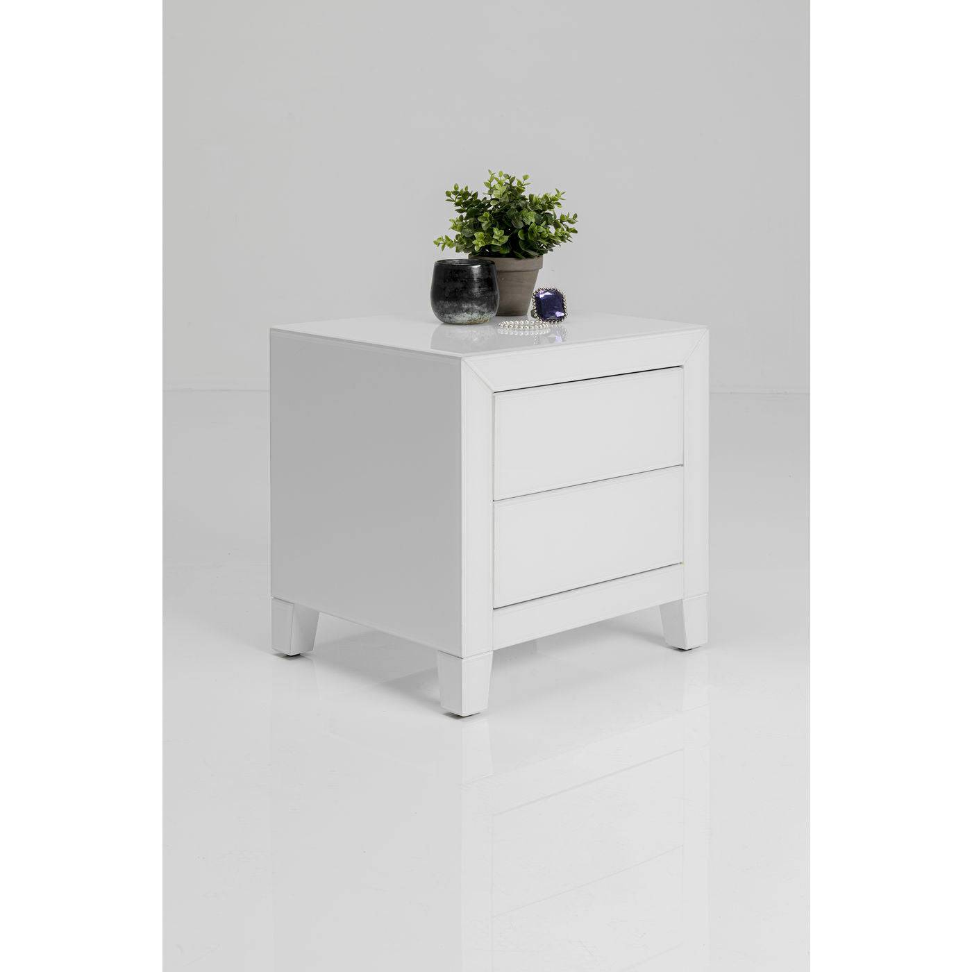 Dresser Small Luxury Push 2 Drawers White - JULIA VENCE STORE