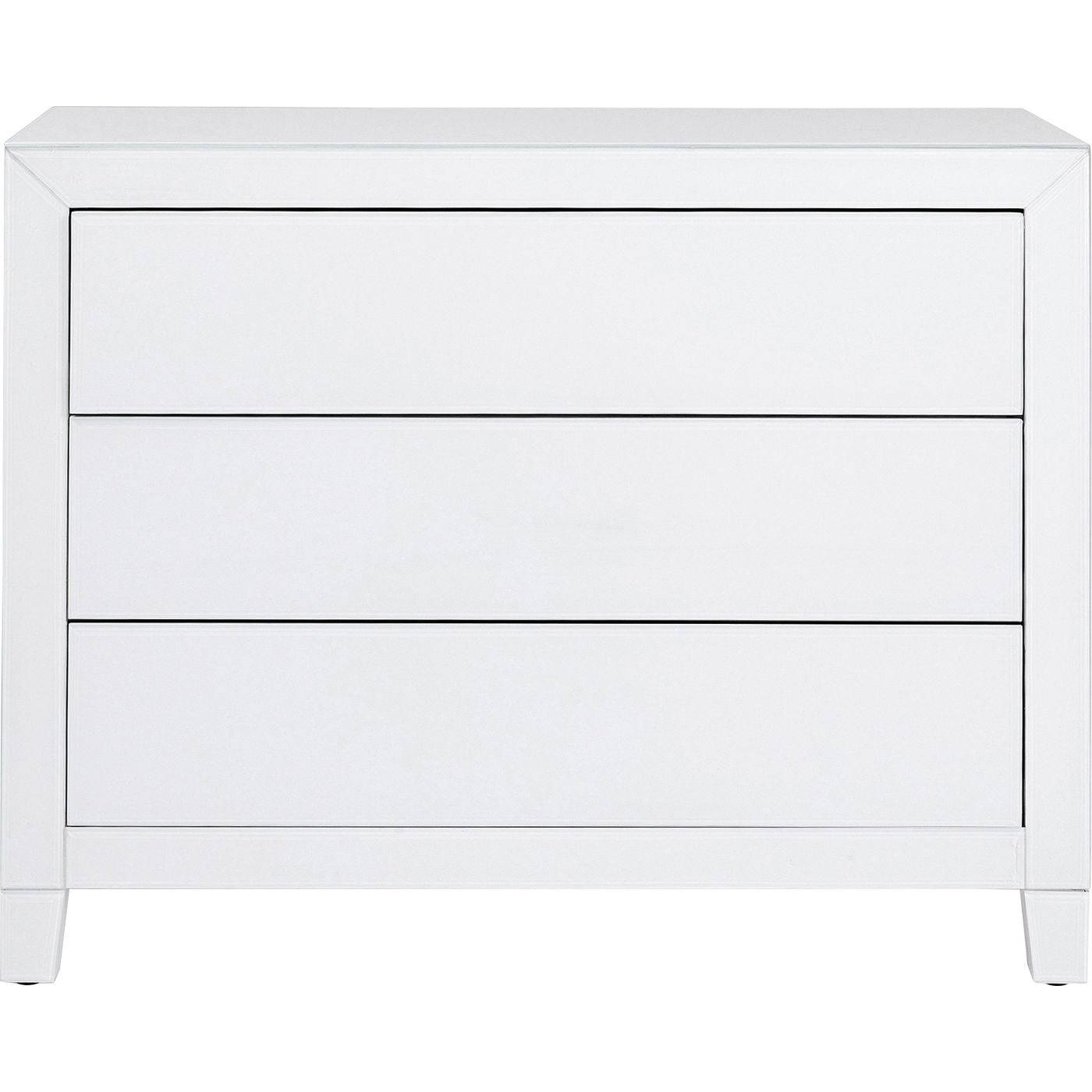 Dresser Luxury Push 3 Drawers White - JULIA VENCE STORE