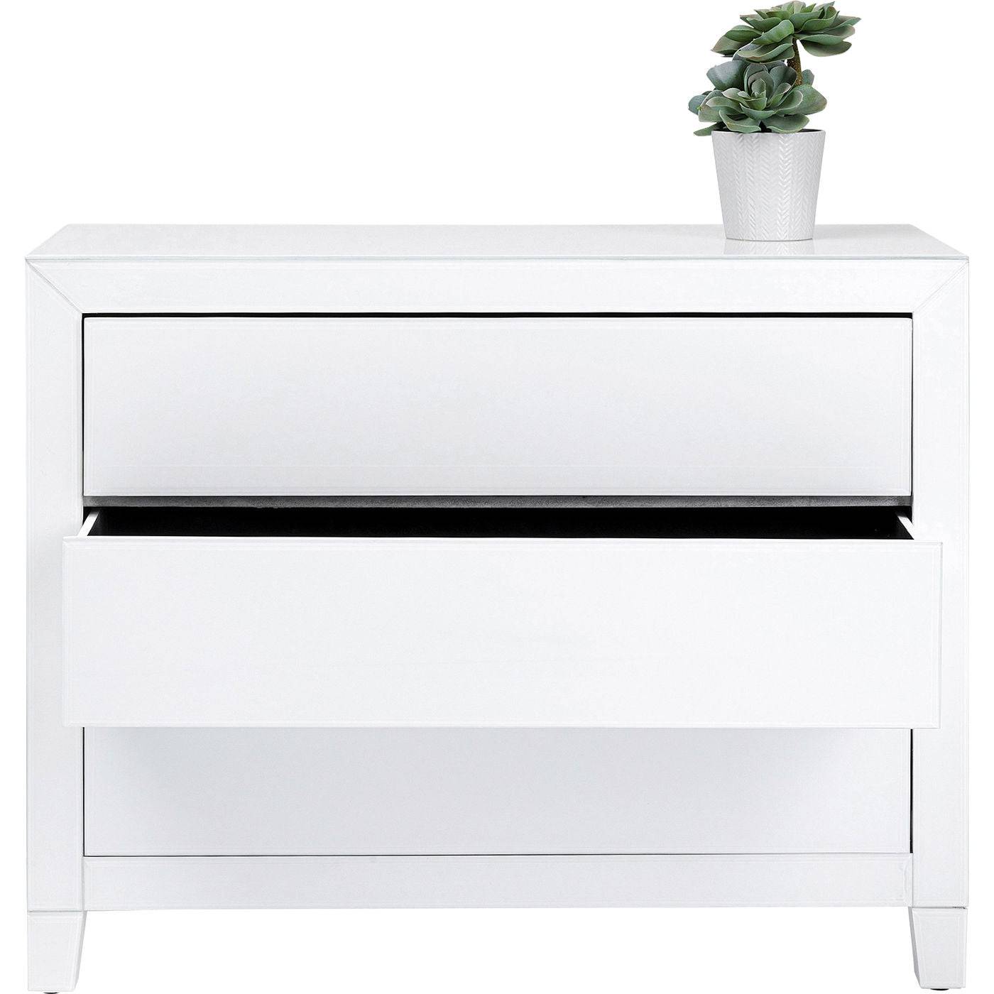 Dresser Luxury Push 3 Drawers White - JULIA VENCE STORE