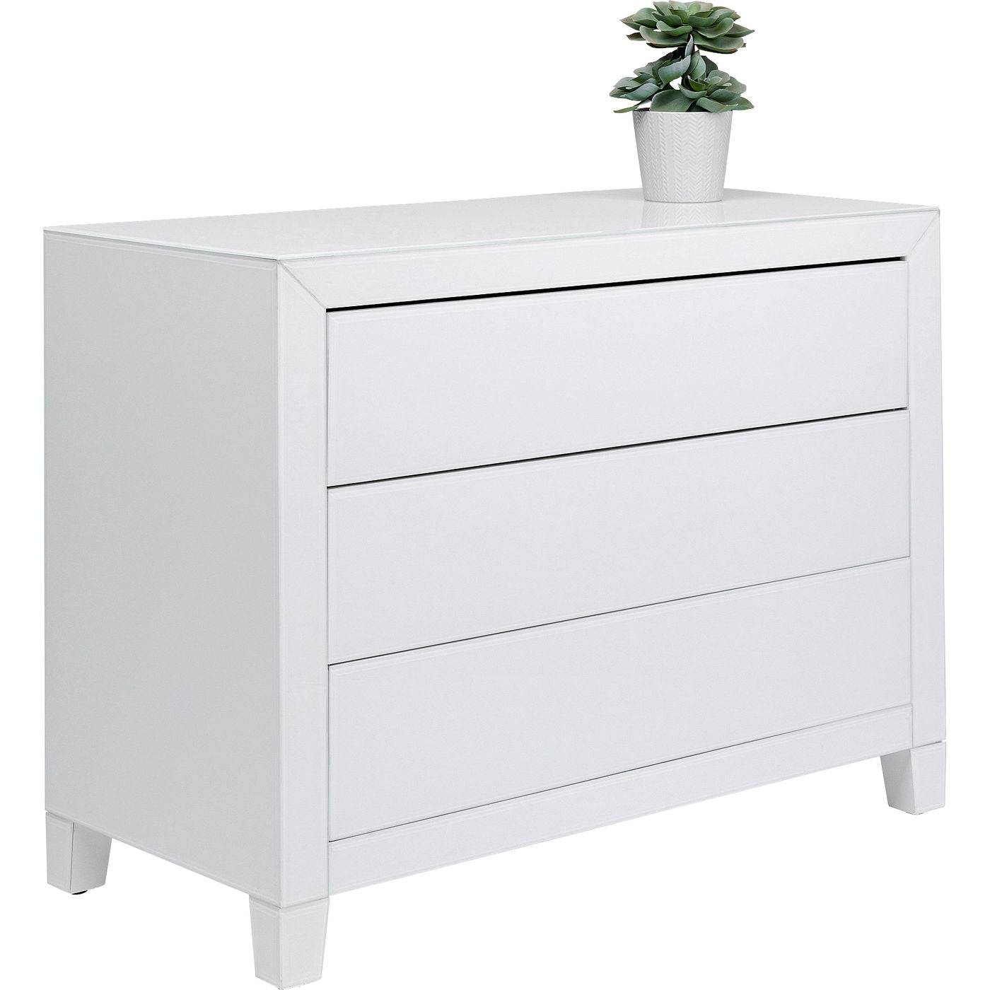 Dresser Luxury Push 3 Drawers White - JULIA VENCE STORE