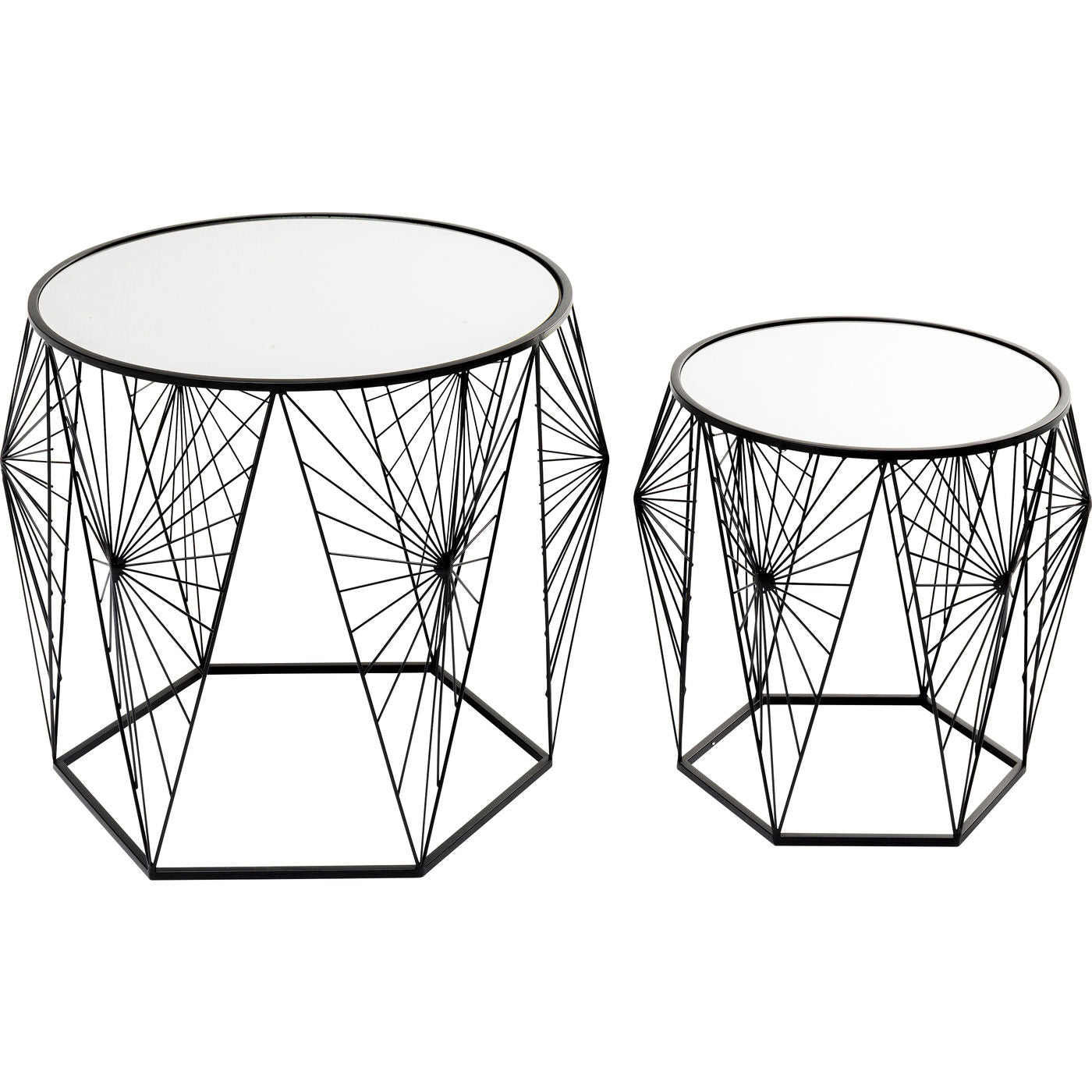 side table cobweb black 2 set