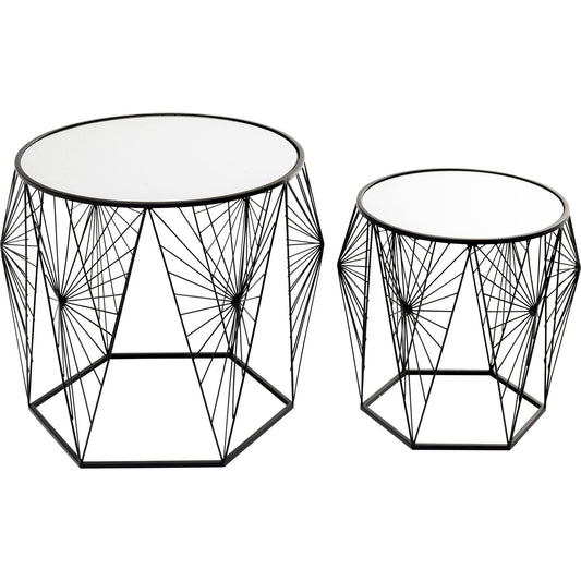 side table cobweb black 2 set