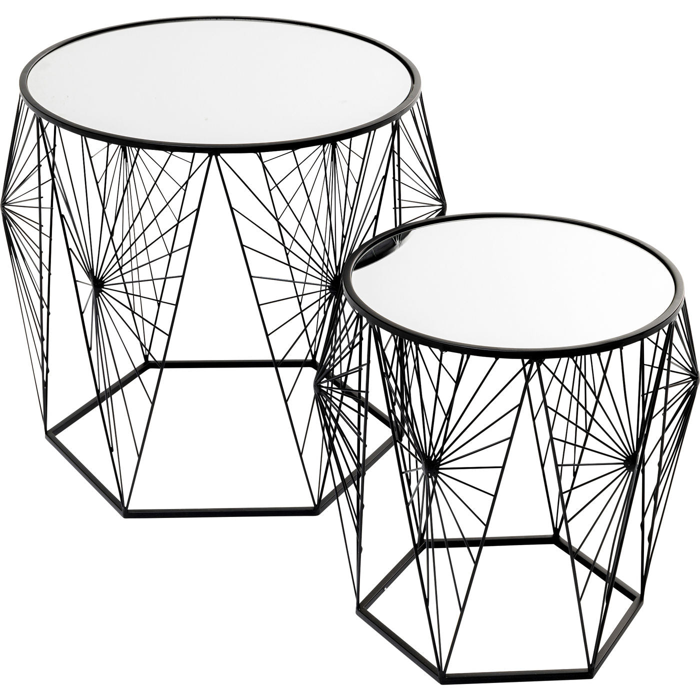 side table cobweb black 2 set