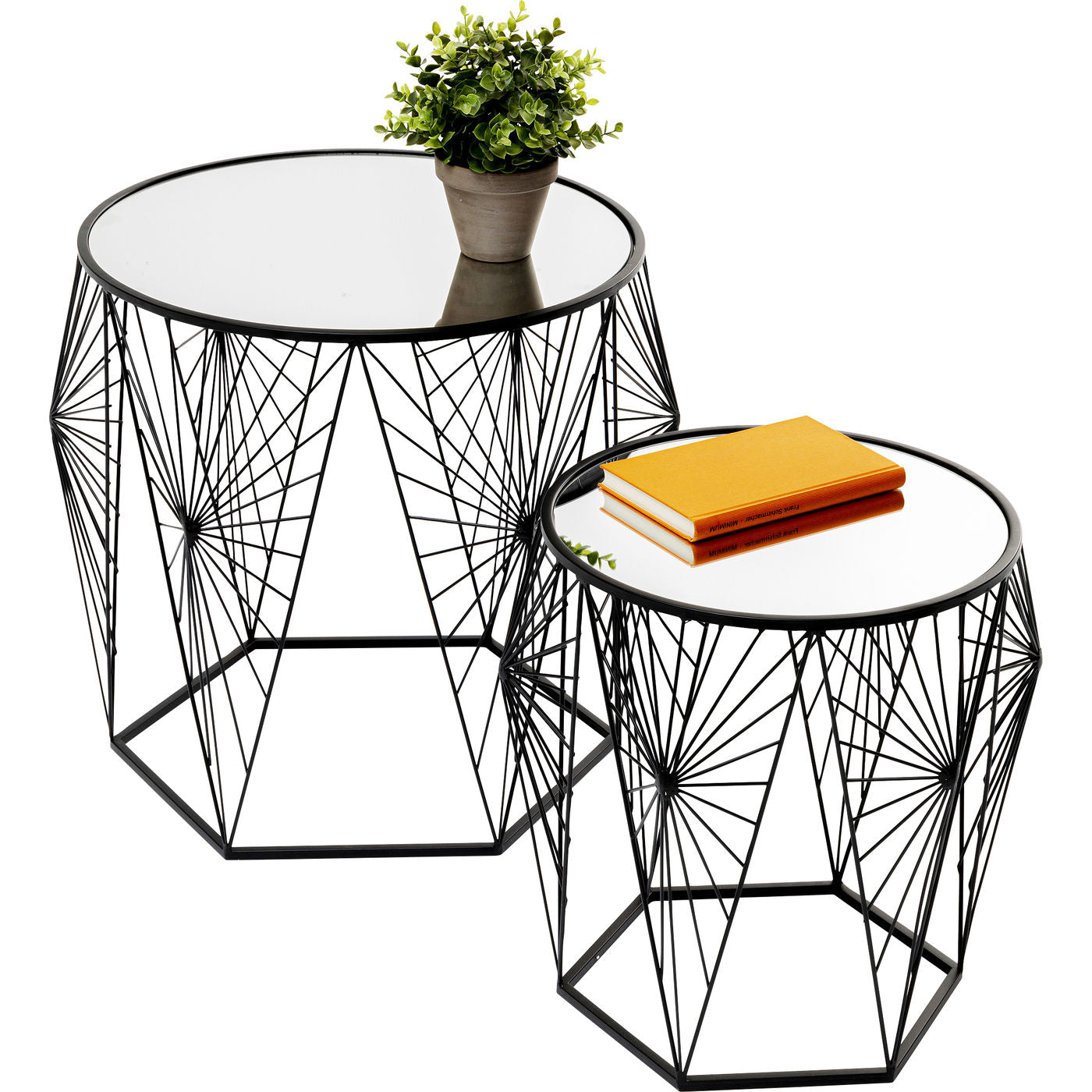 side table cobweb black 2 set