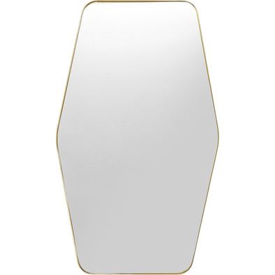 Wall Mirror Shape Hexagon Brass 64x95cm