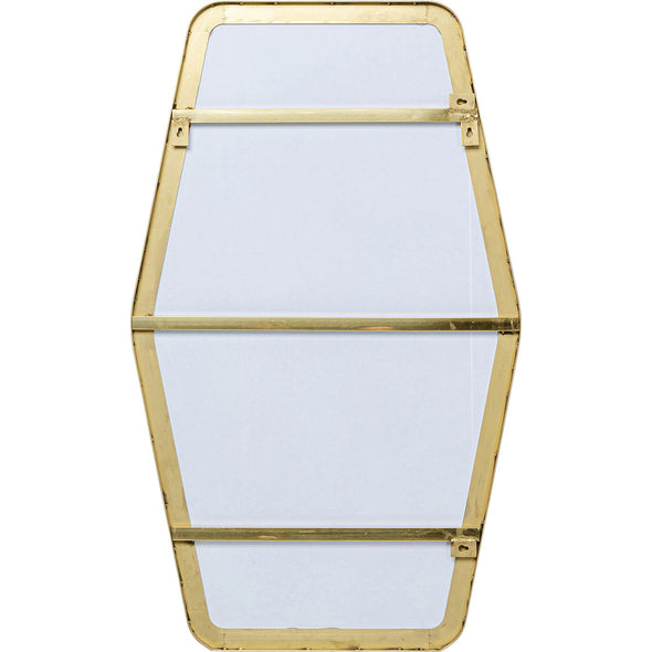 mirror ponti hexagon brass 64x94cm