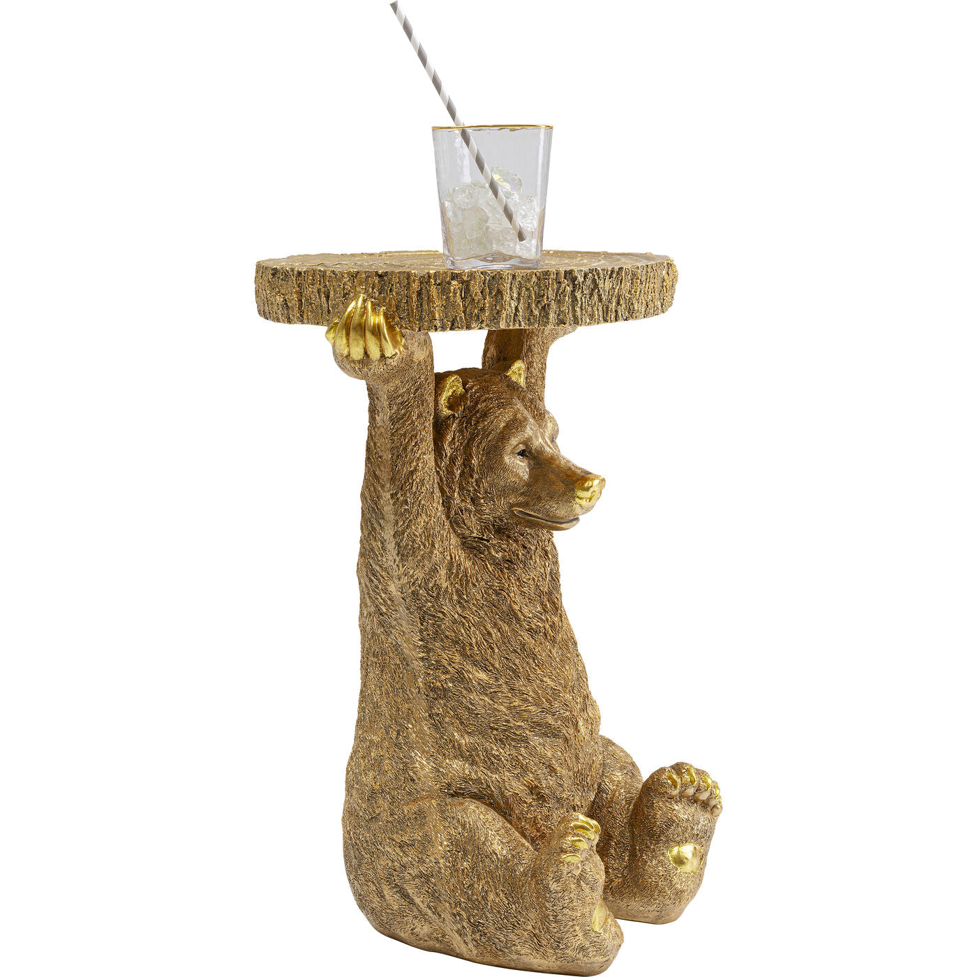 side table animal bear gold 35x34cm