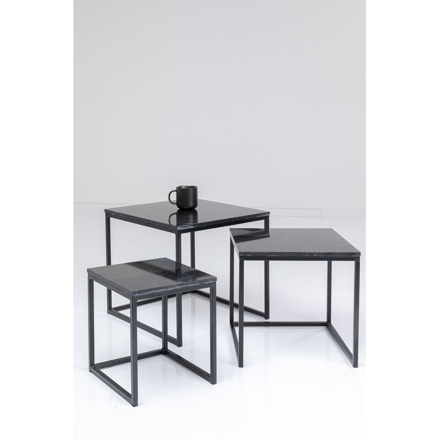 Side Table Key West Marble Black 3 Set