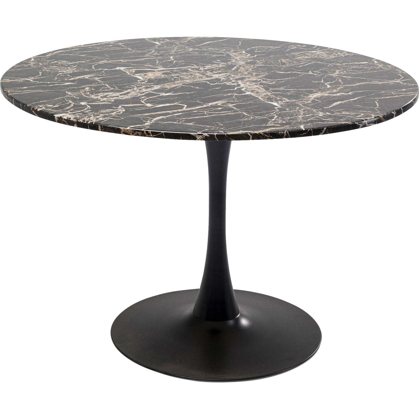 table schickeria marbleprint black o110cm