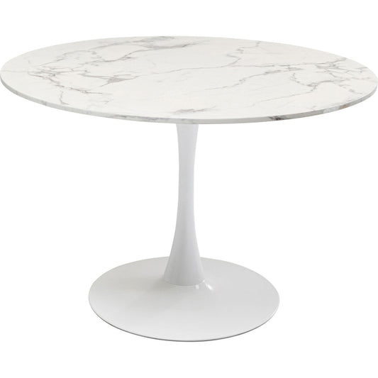 table schickeria marbleprint white o110cm