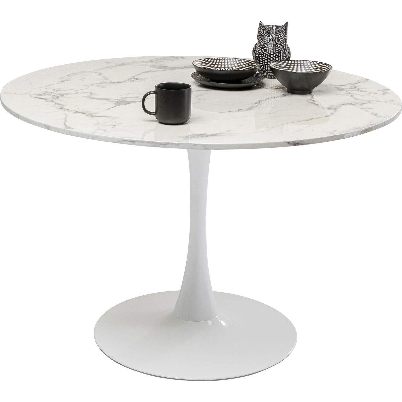 table schickeria marbleprint white o110cm