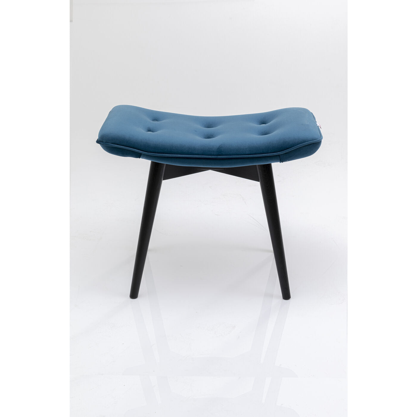 Stool Black Vicky Velvet Bluegreen 46x59cm