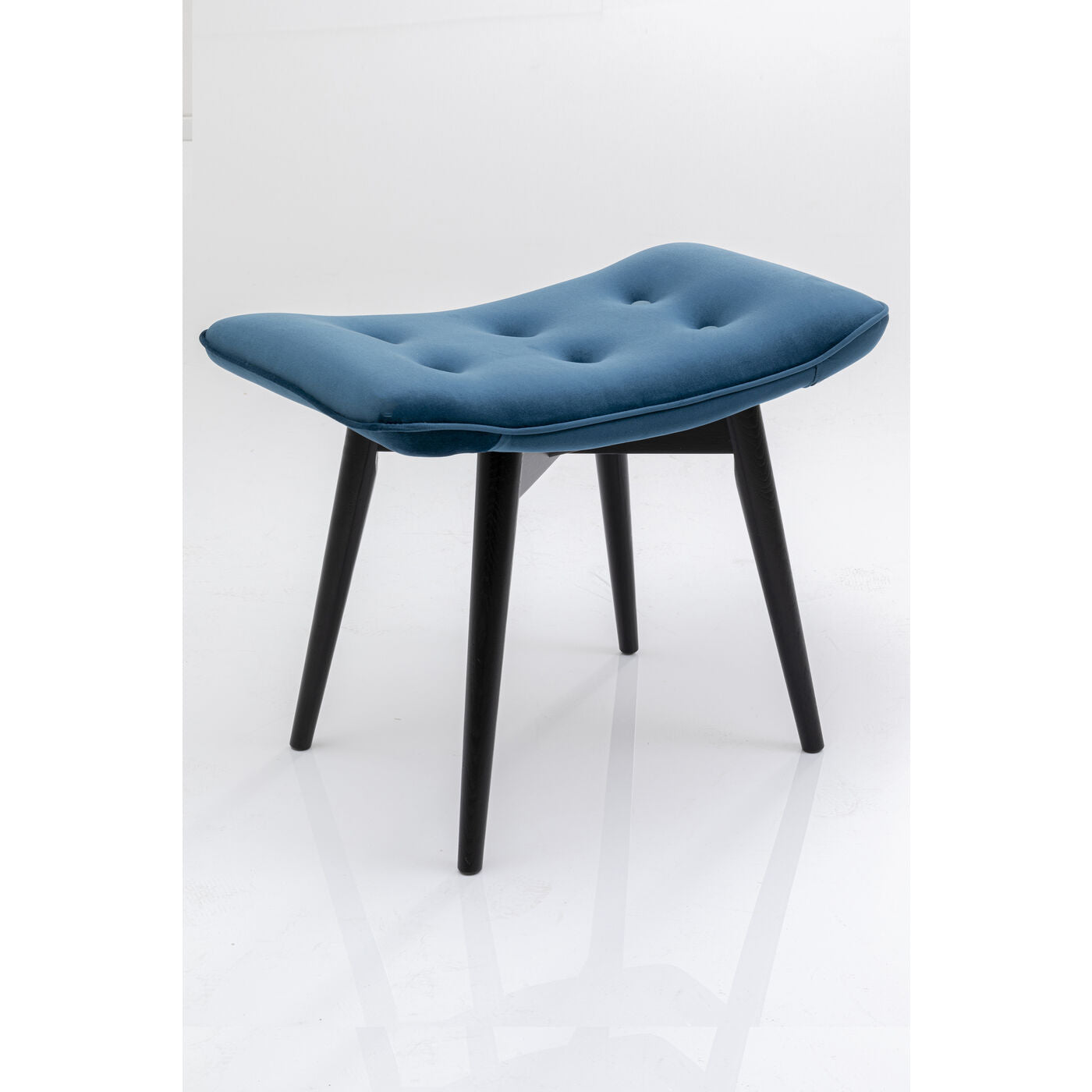 Stool Black Vicky Velvet Bluegreen 46x59cm