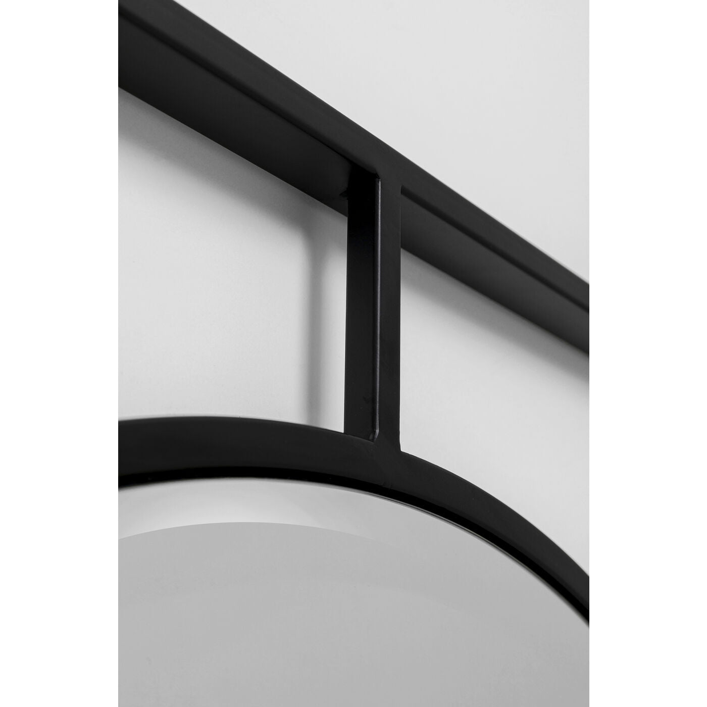 wall mirror stanford frame matt black o90cm