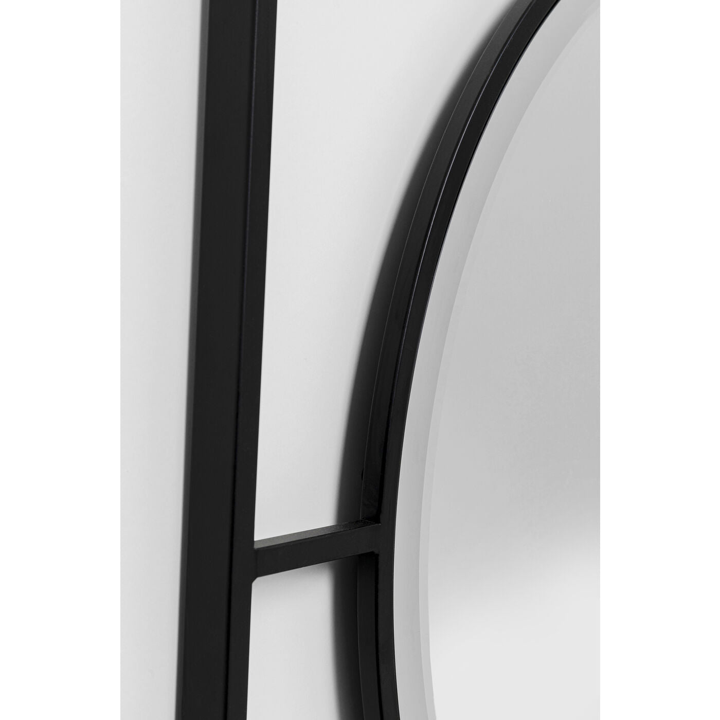 wall mirror stanford frame matt black o90cm