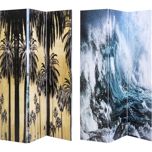 room divider triptychon wave vs palms 120x180cm