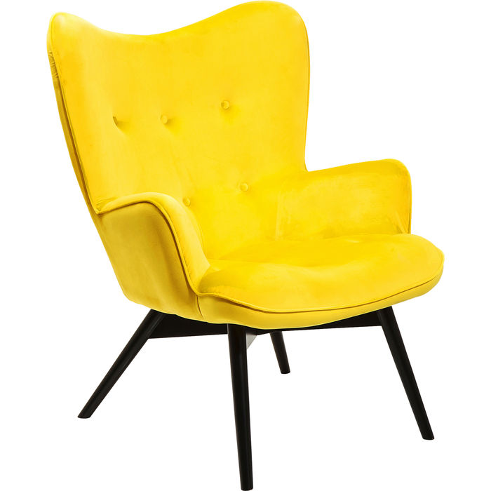 Armchair Black Vicky Velvet Yellow