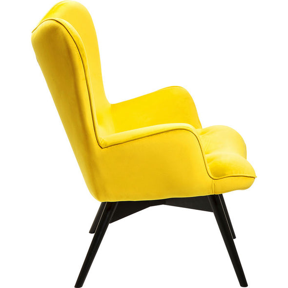 Armchair Black Vicky Velvet Yellow