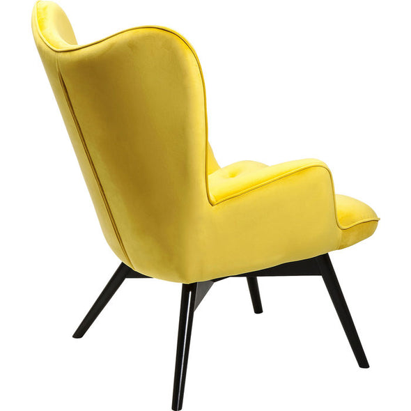 Armchair Black Vicky Velvet Yellow