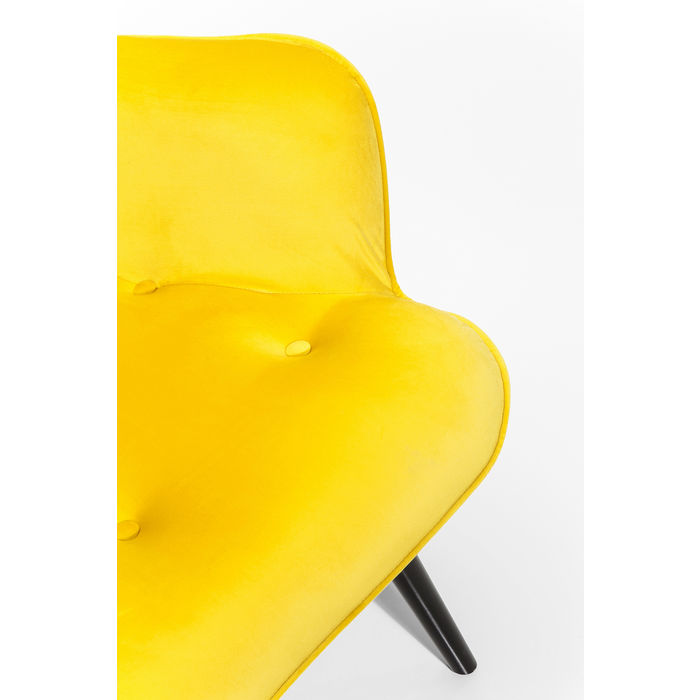 Armchair Black Vicky Velvet Yellow