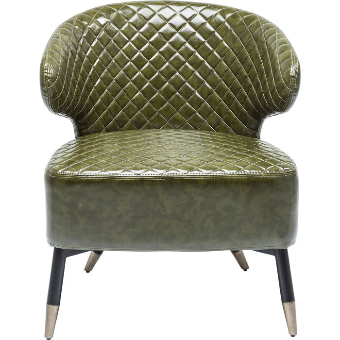 Green Quilted Cocktail Chair