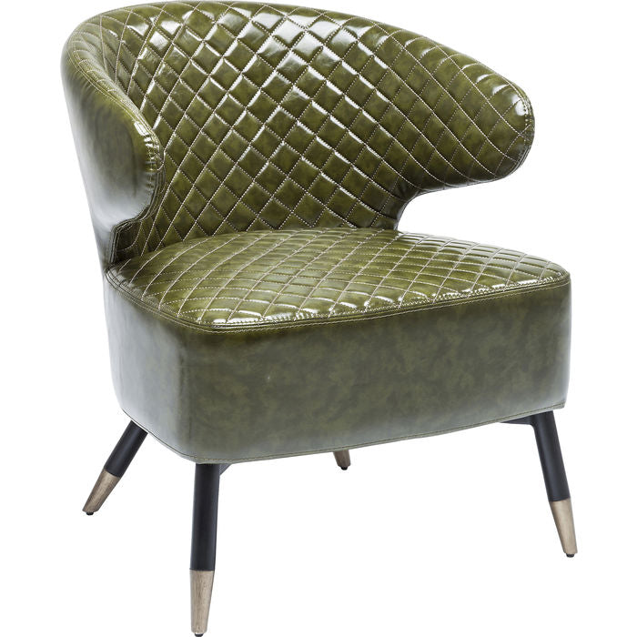 Green Quilted Cocktail Chair