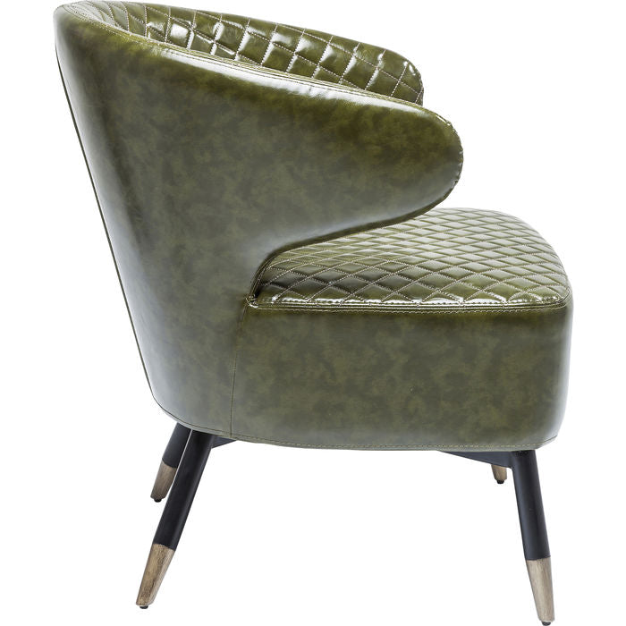 Green Quilted Cocktail Chair