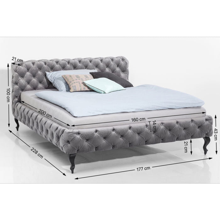 Ecru Velvet Bed