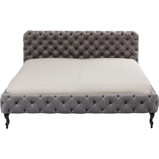 Bed Desire Velvet Silver Grey 160x200 cm