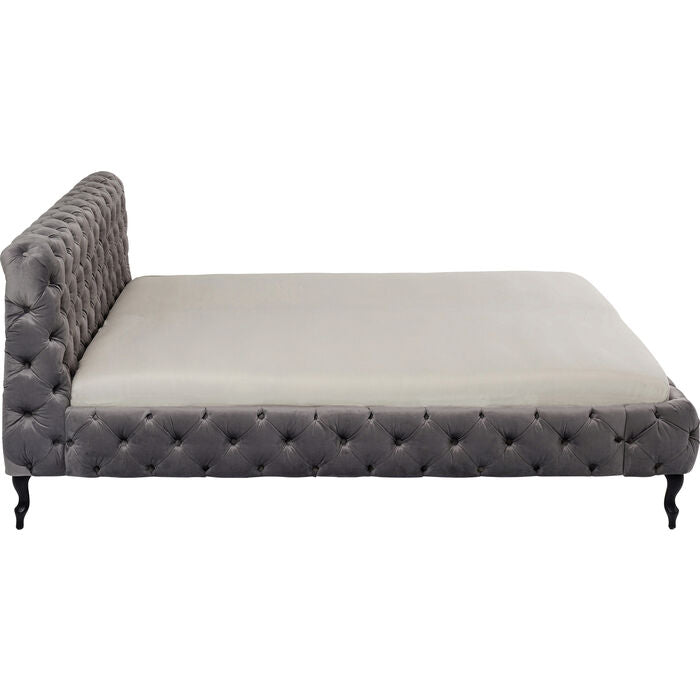 Bed Desire Velvet Silver Grey 160x200 cm