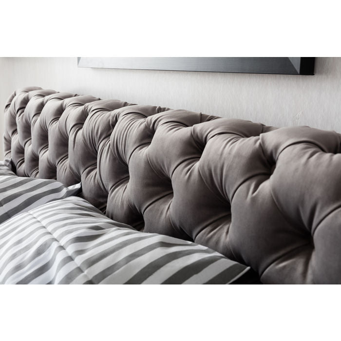 Bed Desire Velvet Silver Grey 160x200 cm