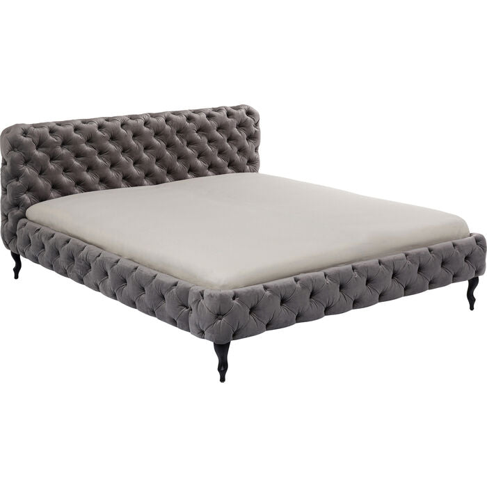 Bed Desire Velvet Silver Grey 160x200 cm