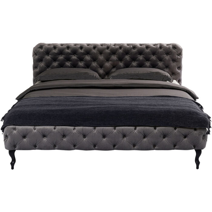 Bed Desire Velvet Silver Grey 160x200 cm