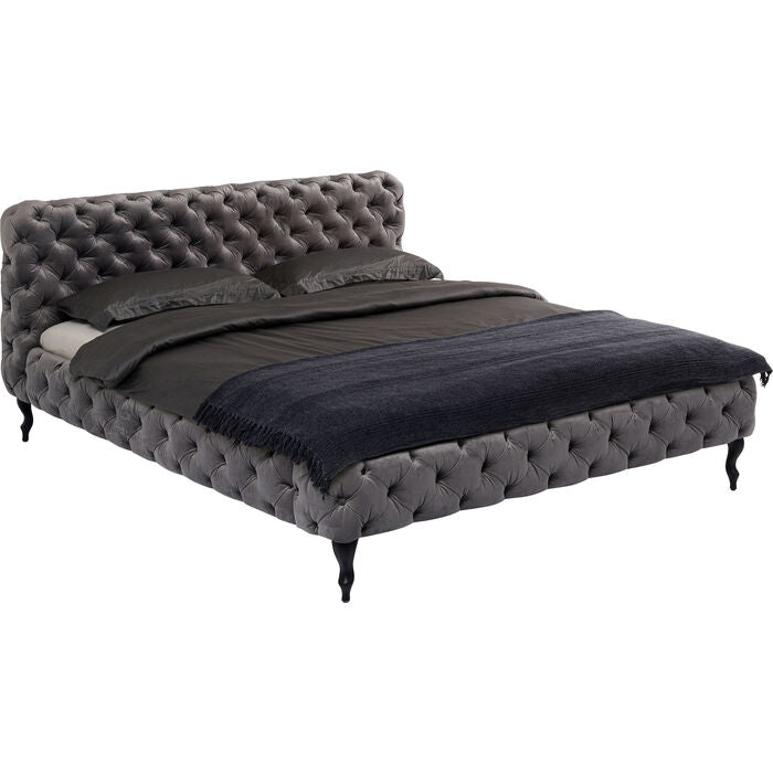 Bed Desire Velvet Silver Grey 160x200 cm