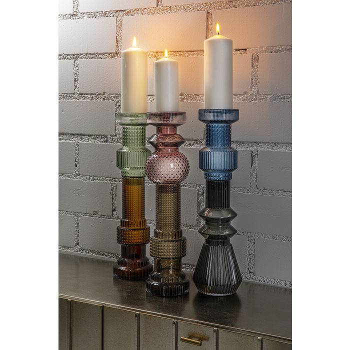 Glass Candle Holder Duo