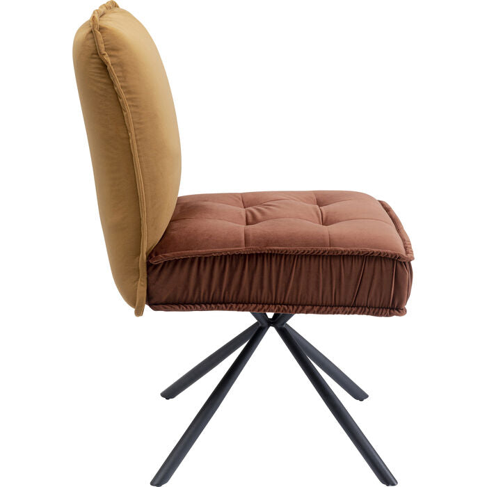 Brown Velvet Upholstered Chair