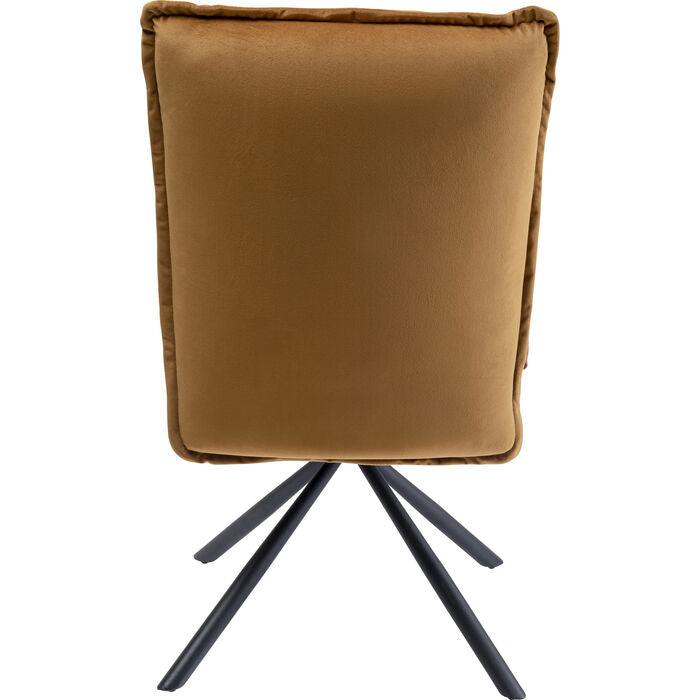 Brown Velvet Upholstered Chair