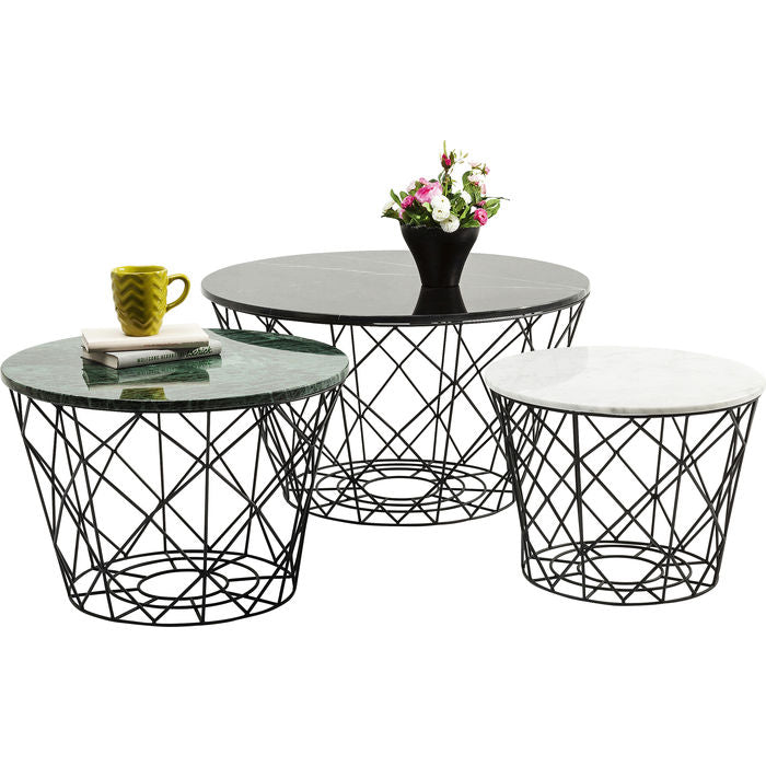 Elegant Marble Coffee Table Set 