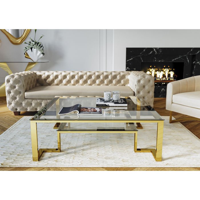 Gold Glass Coffee Table